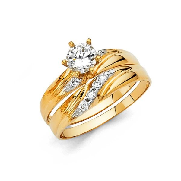 14Ky Cz Ladies Wedding Band Only