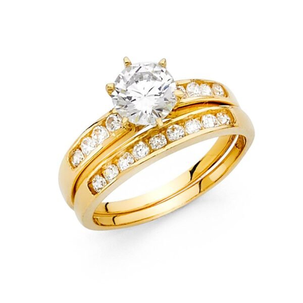 14KY CZ Ladies Wedding Band Only