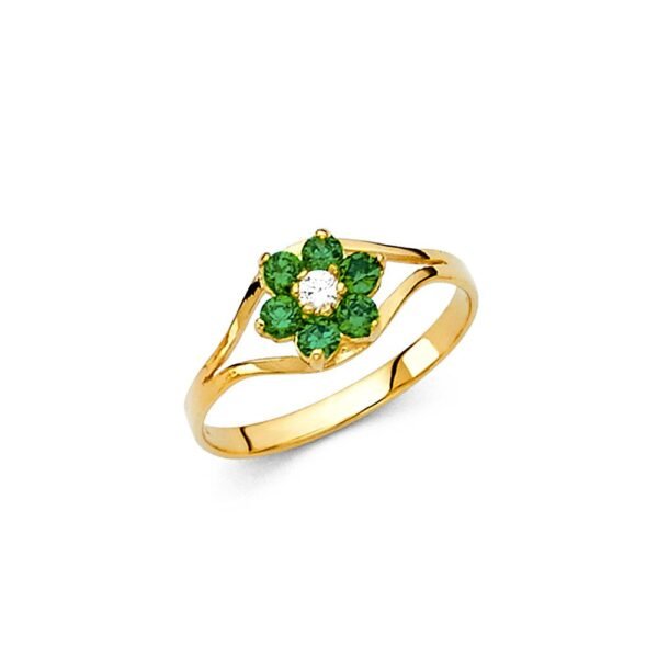14KY CZ MAY Birth Stone Babies Ring