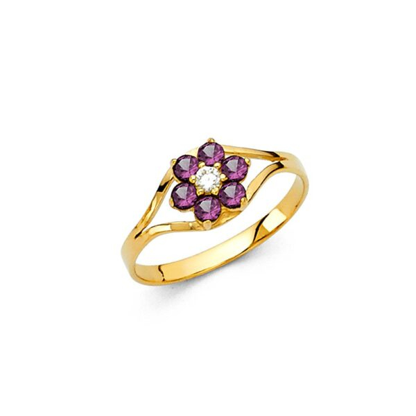 14KY CZ JUN Birth Stone Babies Ring