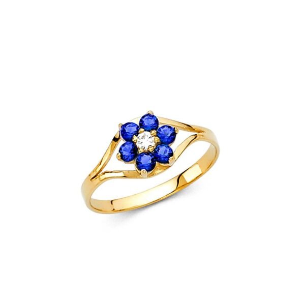 14KY CZ SEP Birth Stone Babies Ring