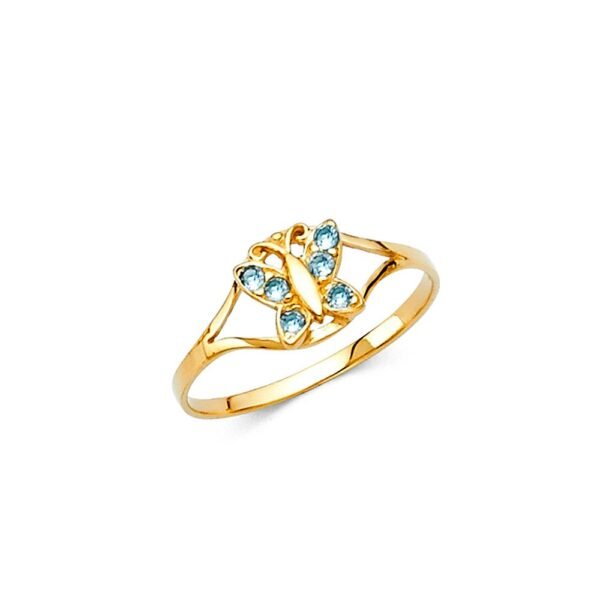 14KY CZ MAR Birth Stone Babies Ring