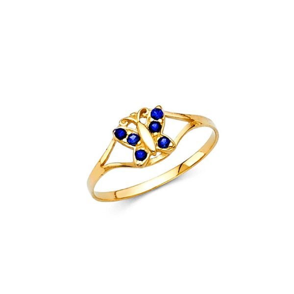 14KY CZ SEP Birth Stone Babies Ring