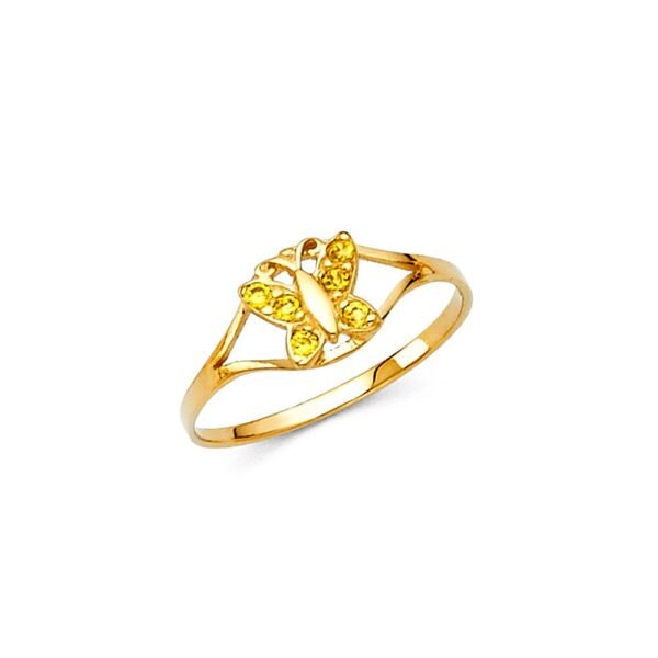 14KY CZ NOV Birth Stone Babies Ring