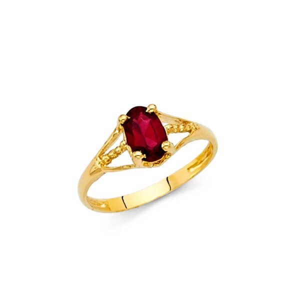 14KY CZ JAN Birth Stone Babies Ring