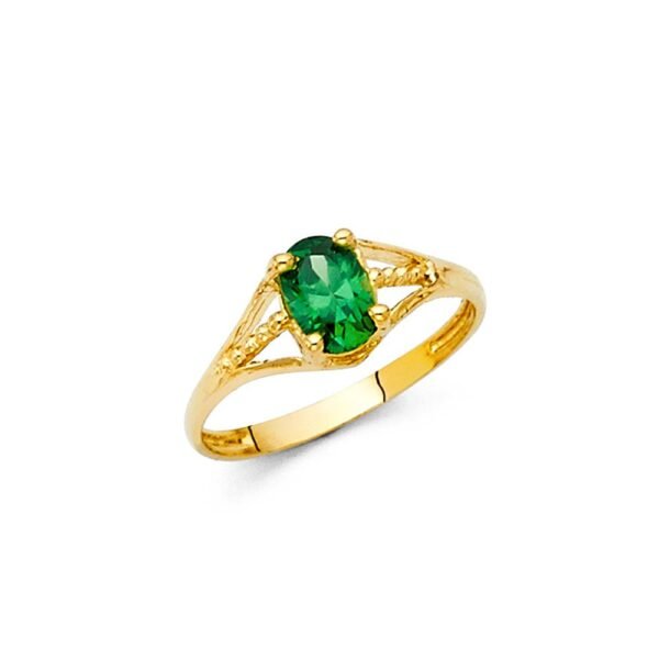 14KY CZ MAY Birth Stone Babies Ring