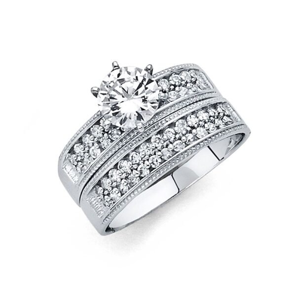 14Kw Cz Ladies Wedding Band Only