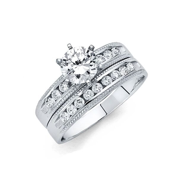14Kw Cz Ladies Wedding Band Only