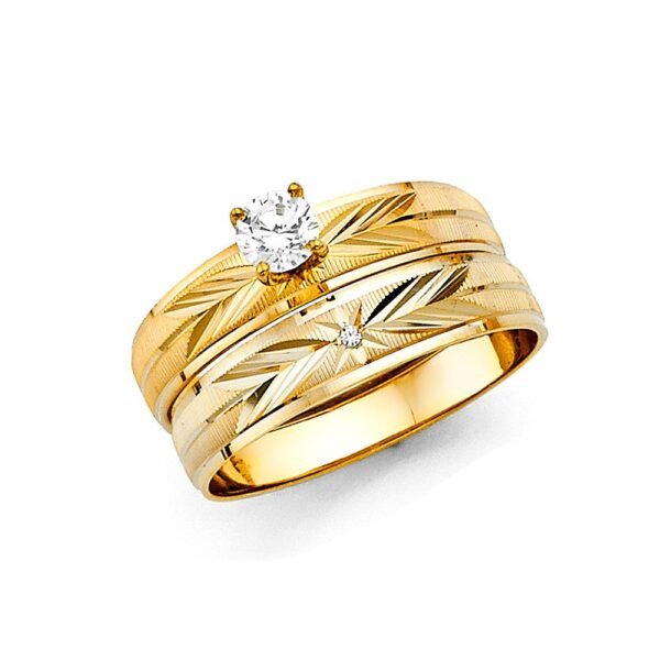 14K 2T CZ Engagement Ring Only