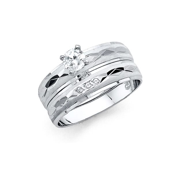 14KW Ladies CZ Wedding Band Only