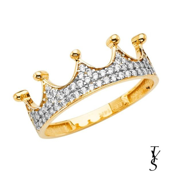 14K Crown CZ Ring