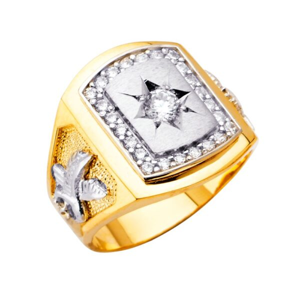 14K 2T Men's CZ Ring