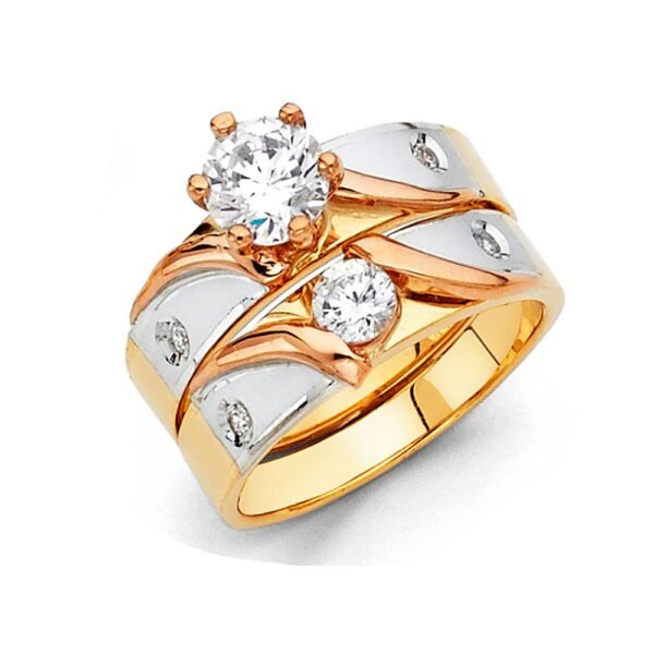 14K 3C Cz Ladies Wedding Band Only