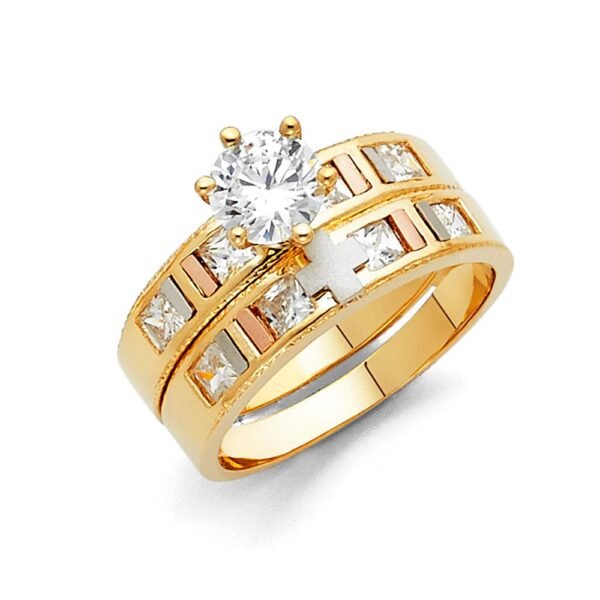 14K 3C Cz Ladies Wedding Band Only