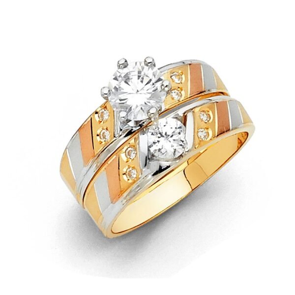 14K 3C Cz Ladies Wedding Band Only