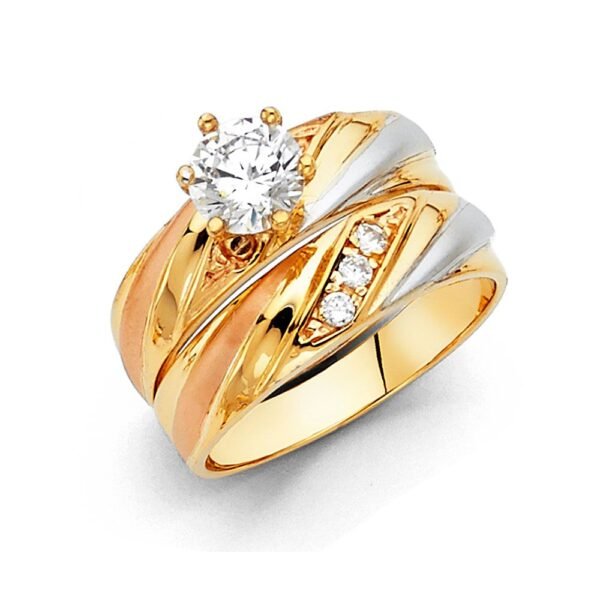14K 3C Cz Ladies Wedding Band Only