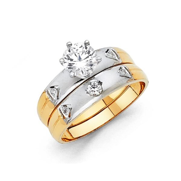 14K 2T CZ Engagement Ring Only