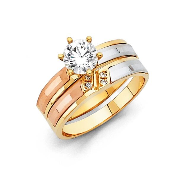 14K 3C Cz Ladies Wedding Band Only