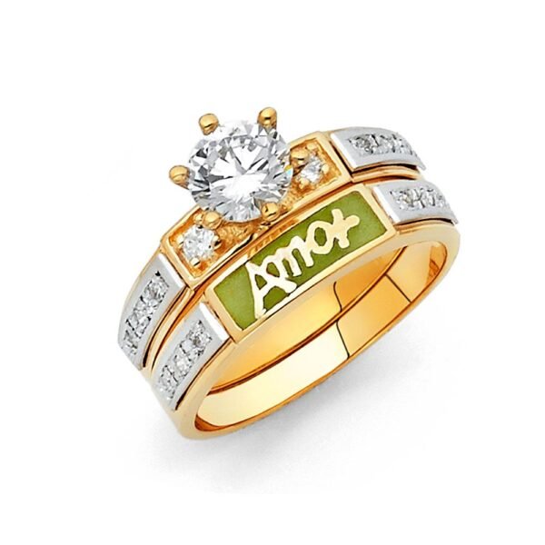 14K 2T CZ Engagement Ring Only