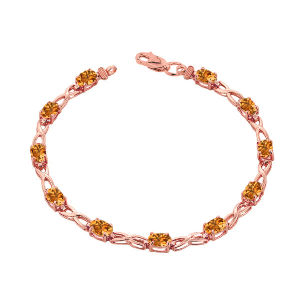 Citrine Infinity Bracelet In Rose Gold