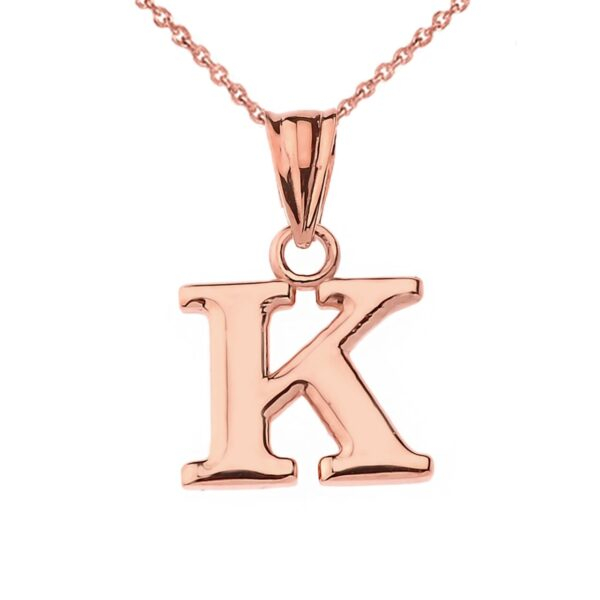 Initial Pendant Necklace In Rose Gold