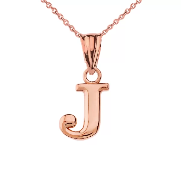 Initial Pendant Necklace In Rose Gold