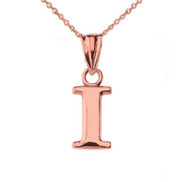 Initial Pendant Necklace In Rose Gold