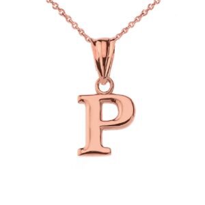 Initial Pendant Necklace In Rose Gold