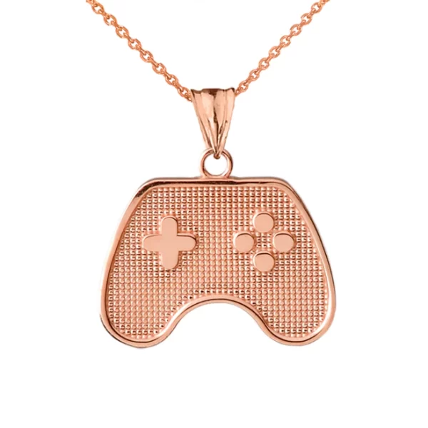 Game Control Pendant Necklace In Rose Gold