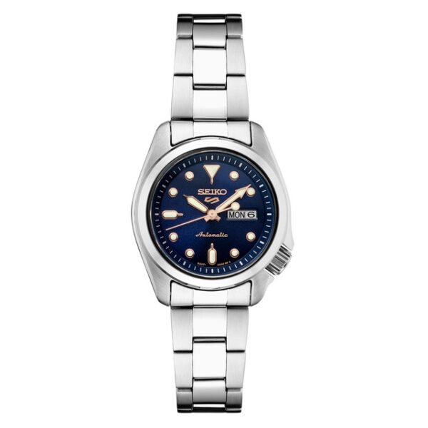 Seiko 5 SRE003 - Sports Automatic Watch with Sunburst Blue Dial and 28mm Case