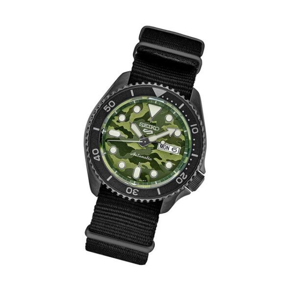 Seiko 5 SRPJ37 - Sports Automatic Watch with Green Camo Dial - Image 2