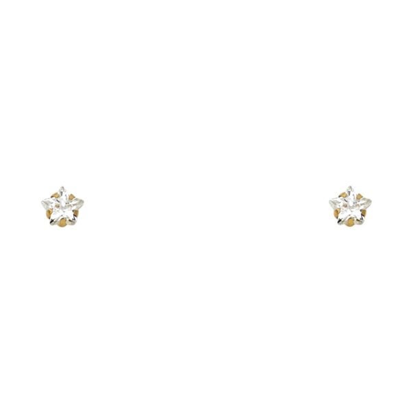 14KY 4mm Star Stud Earrings w/Screw