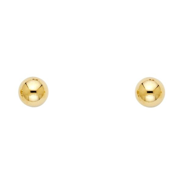 14KY 7mm Stud Ball Earrings w/Push