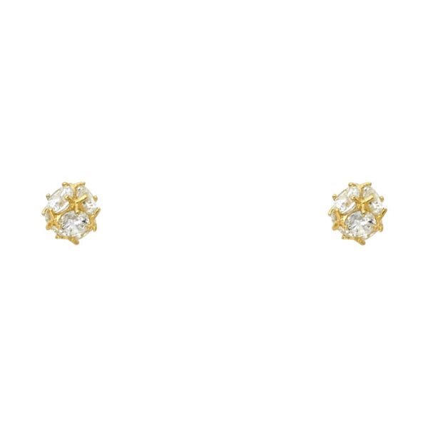 14KY Sphere RD Stud Earrings w/Screw