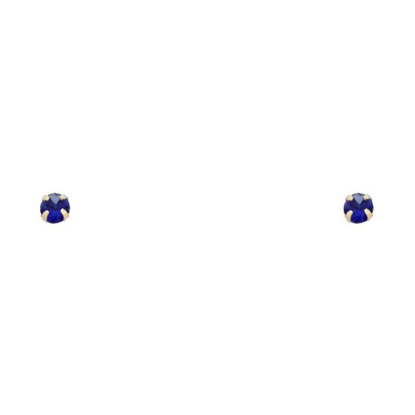 14KY 3mm RD CZ Stamp Stud Earrings w/Screw (SEP)