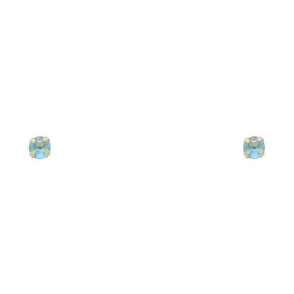 14KY 3mm RD CZ Stamp Stud Earrings w/Screw (DEC)