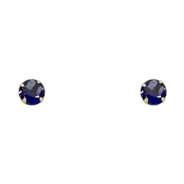 14KY 6mm RD CZ Stamp Stud Earrings w/Screw (SEP)