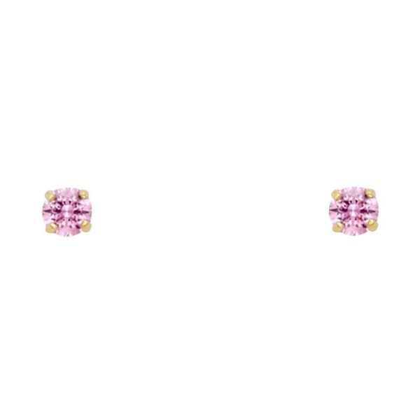 14KY RD 3mm Stud Earrings w/Screw (OCT)