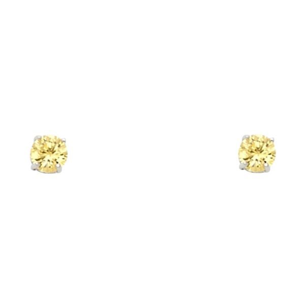 14KW RD 3mm Stud Earrings w/Screw (NOV)