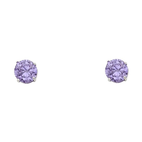 14KW RD 4mm Stud Earrings w/Screw (FEB)