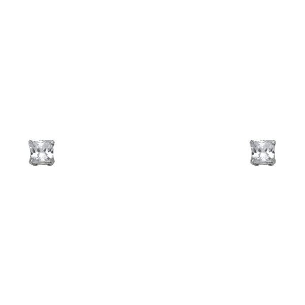 14KW SQ 3mm Stud Earrings w/Screw