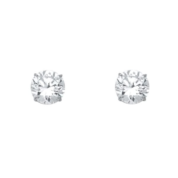 14KW RD 8mm Stud Earrings w/Screw