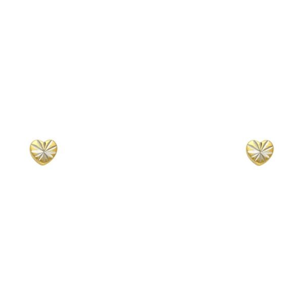 14KY Small D.C Heart Stud Earrings w/Screw