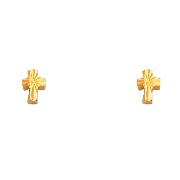 14KY Cross Earrings w/Screw