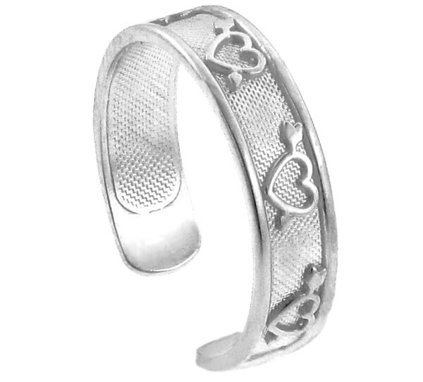 Silver Hearts With Arrows Toe Ring