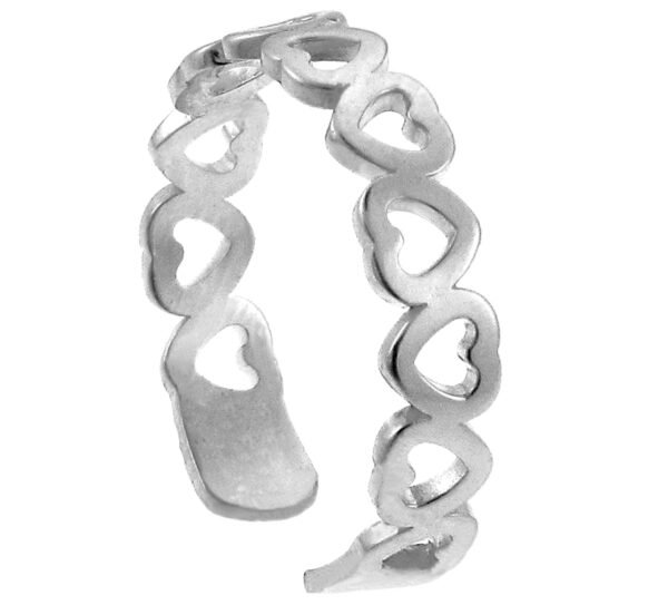 Silver Heart Shaped Toe Ring