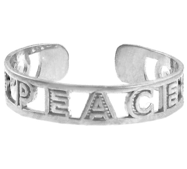 Sterling Silver Peace Toe Ring