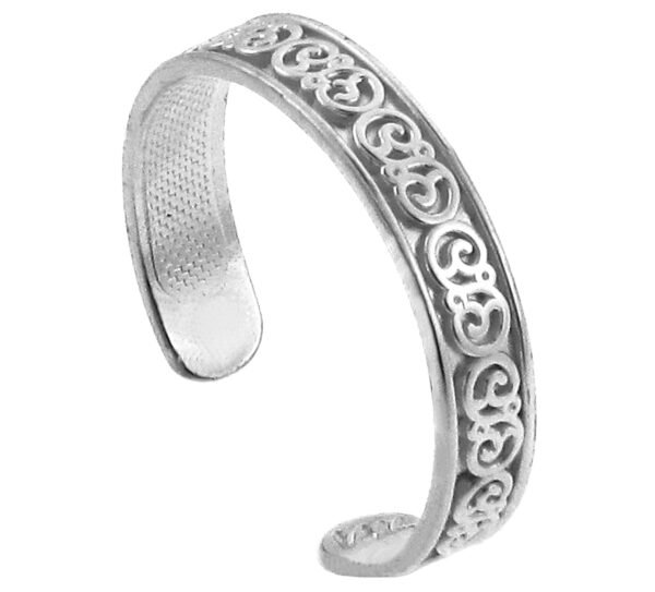 Fancy Floral Silver Toe Ring