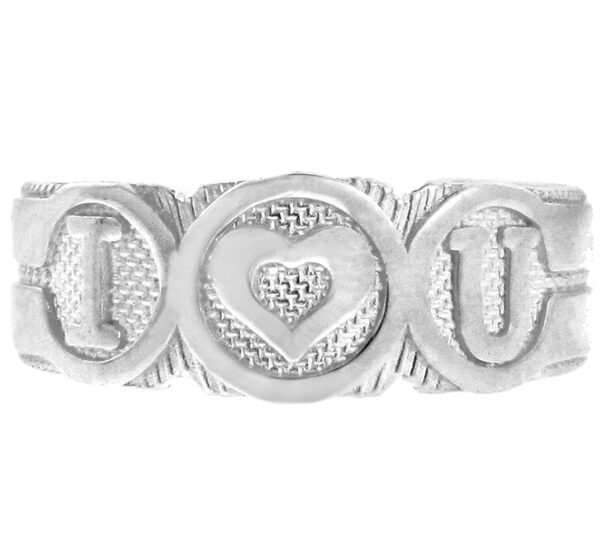 Silver "I Heart U" Toe Ring