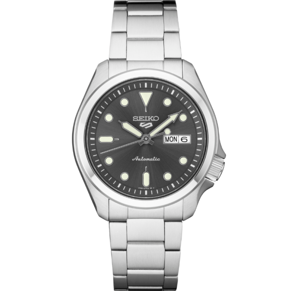 Seiko 5 SRPE51 - Sports Automatic Watch with Grey Dial and SS Bracelet